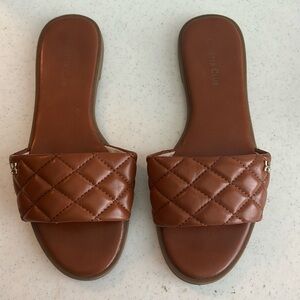 Charter Club quilted leather Saffiee sandals in cognac